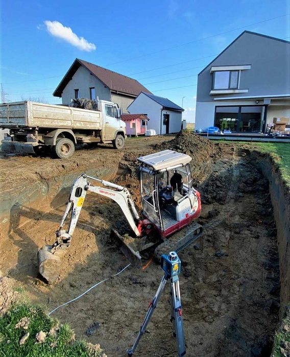 Sapaturi,bobcat,miniexcavator,fundatii,fosa,decopertat,apa,nivelat