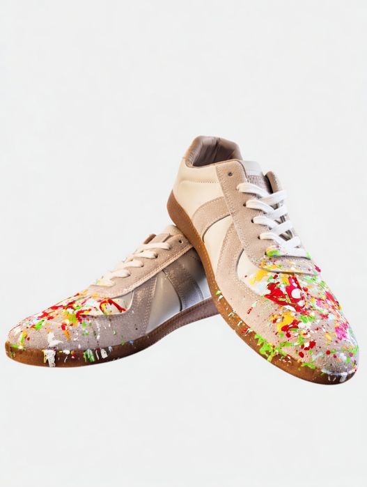 Стилни маратонки с арт дизайн – кожа