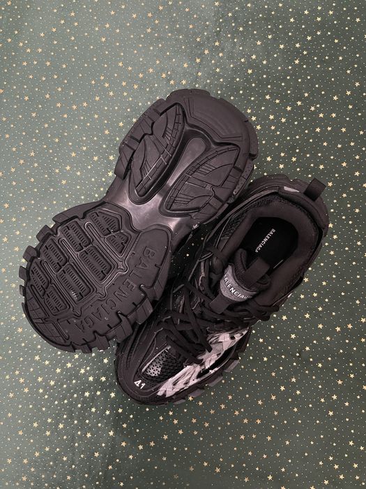Balenciaga Track Signature Black Distressed Finish