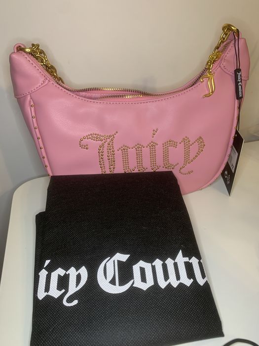 Juicy Couture Чисто Нова Дамска Чанта Розова със Златна Дръжка Верига
