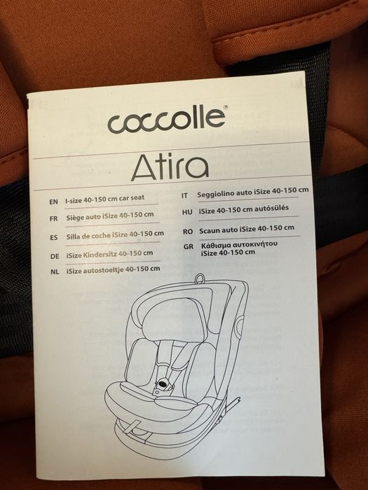 Scaun auto rotativ, Coccolle Atira, iSize 40-150 cm, Cinnamon Brown