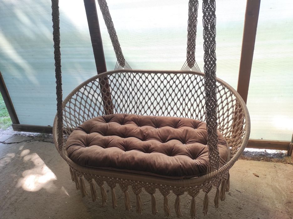 Leagăn suspendat dublu/balasoar/hamac macrame