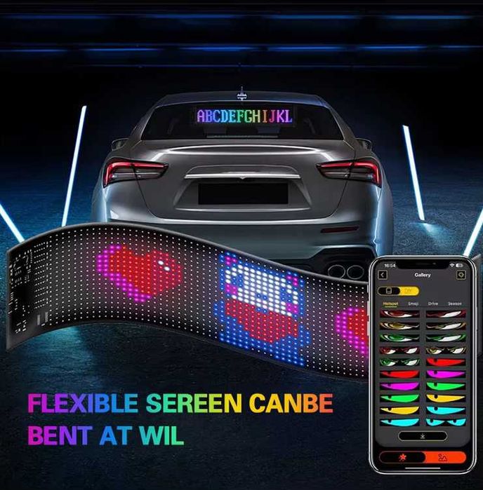 Светещ панел RGB - 59 x 12 cm LED Matrix Pixel ПРОМО !