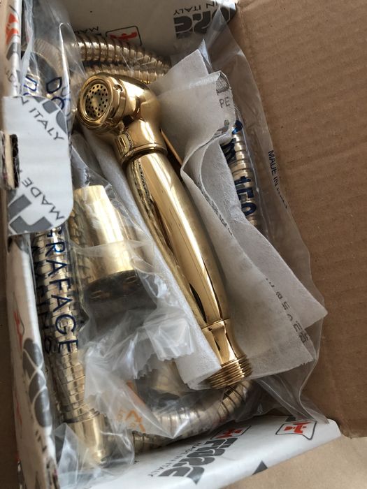 Оригинал Fiore Италия, гигиенический душ лейка, золото  латунь