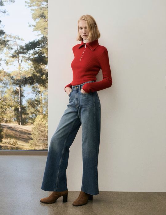 Дънки H&M wide high jeans