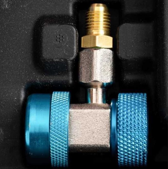 Trusa testare AC aer conditionat manometre verificare incarcare freon 2 robineti 3 furtune