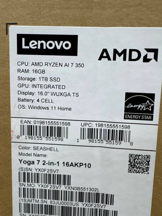 Lenovo YOGA 7 2-in-1 16AKP10 (USA) AMD Ryzen AI 7-350