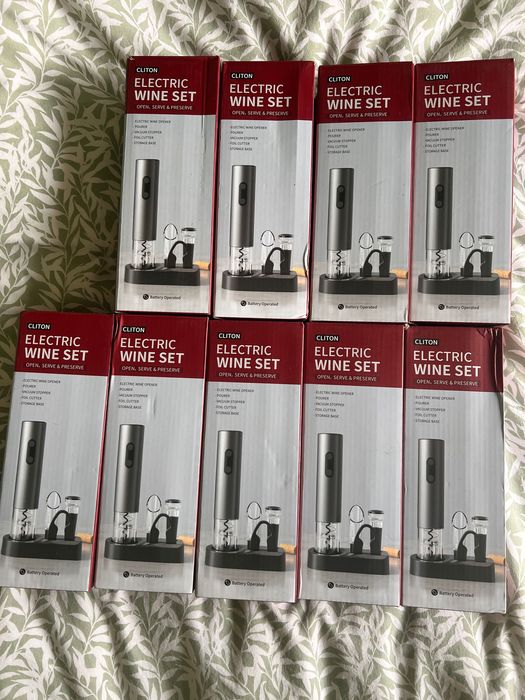 Електрическа отварачка за вино, нож за фолио, декантер, 5 в 1