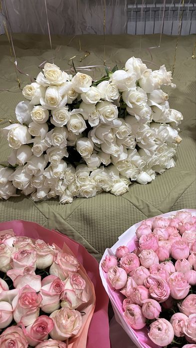 свежие цветы,огромные