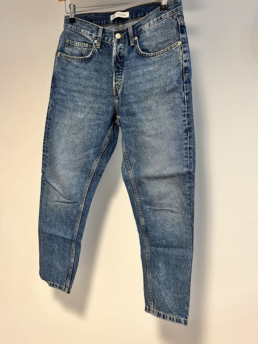 Blugi Zara cropped fit albaștri