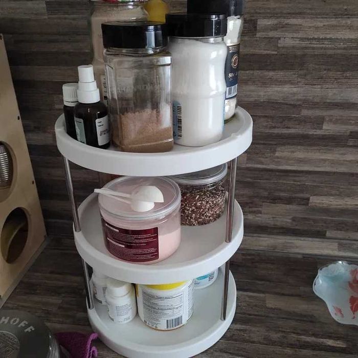 Въртящ се органайзер на 3 нива 360 градуса за кухня и баня
