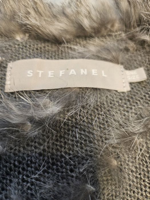 Poncho stefanel, blana iepure,nou