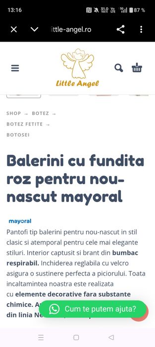 Mayoral balerini pantofi nou nascut mărime 17. Noi. Au costat 95 lei