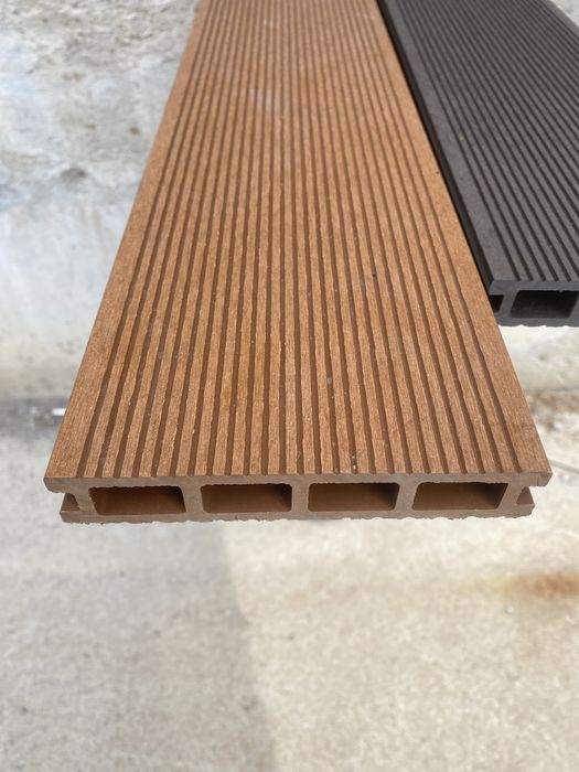WPC композитен декинг. Дъски за настилка, облицовки и огради