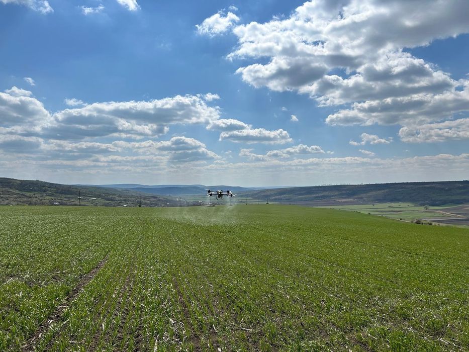 Tratamente fitosanitare cu drona agricolă T50 Agras