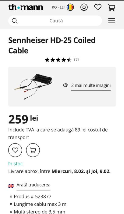 Casti DJ Studio Sennheiser HD25 II Noi