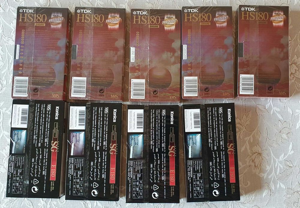 Нови видеокасети VHS TDK, JVC, BASF, Sony, Memorex. Konica