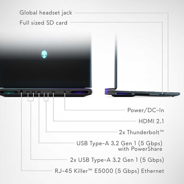 Laptop Gaming Dell Alienware 18 Area-51 QHD+ 300Hz Ultra 9 275HX 32GB Ram NVIDIA RTX 5080 16GB 1TB SSD Win11 Factura-Firma-Garantie AlienStore