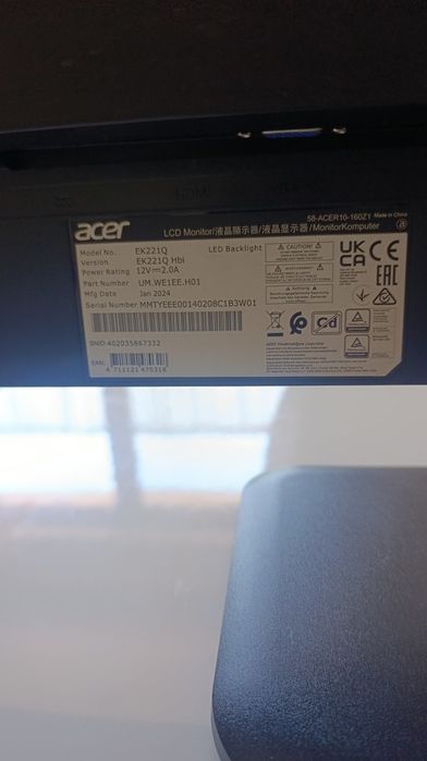 Acer ek221q  monitor 100hz