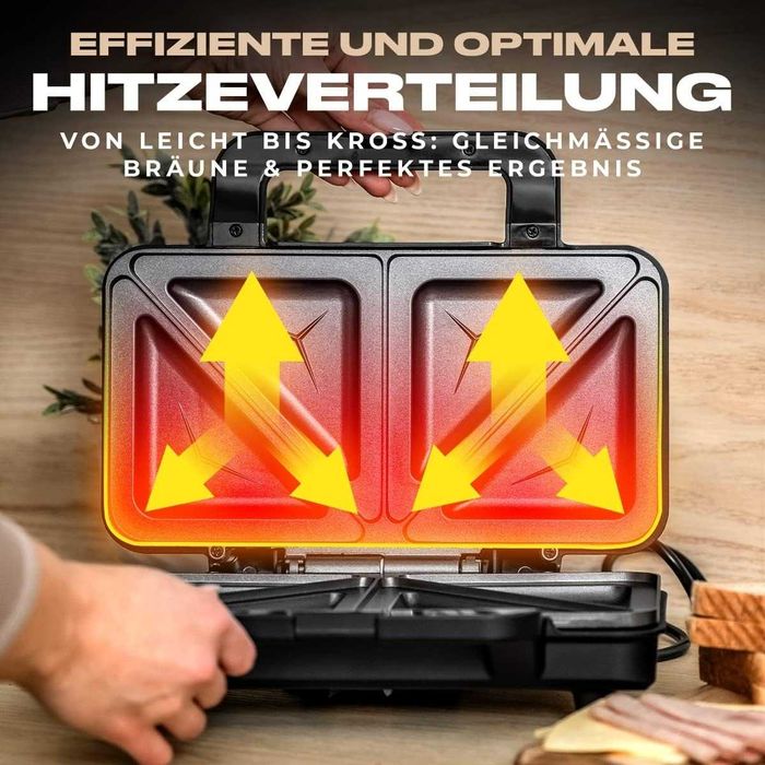 Тостер за сандвичи Proficook 1092, Изключително големи сандвич панели