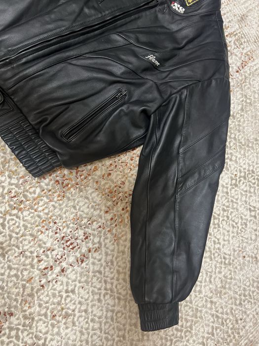 Geaca moto v IXS  flame din piele vintage