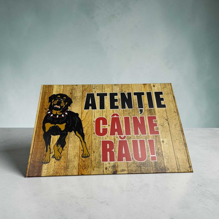Placa avertizare caine rau