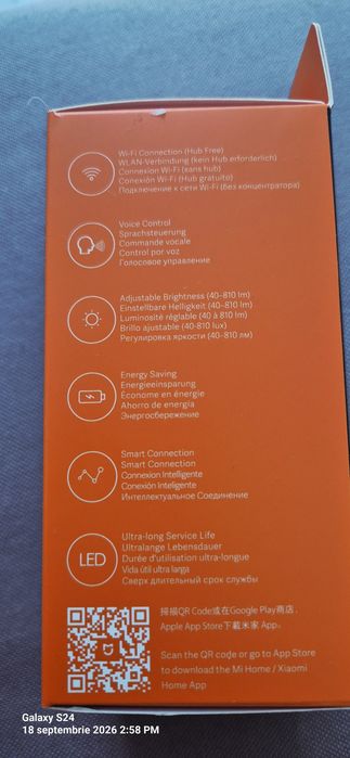 Bec inteligent de la Xiaomi, modelul Mi Smart LED Bulb