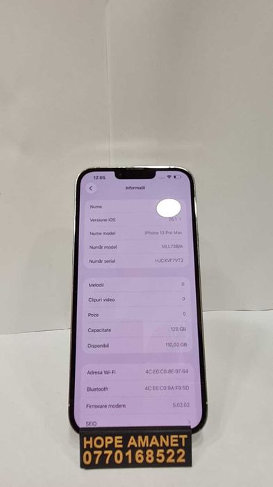 Hope Amanet P1/IPHONE 13PROMAX/128GB/85% BAT #38339