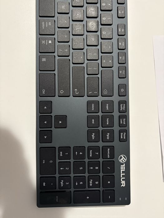 Клавиатура Tellur Shade, безжична, US, алуминиева, bluetooth