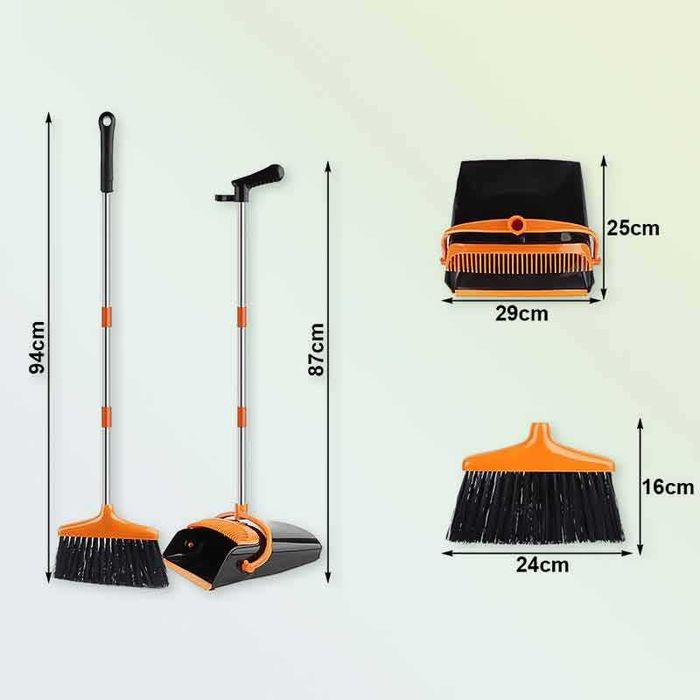 Комплект метла и лопатка 2 в 1 с дълга метална дръжка Lazy Sweeping Kit