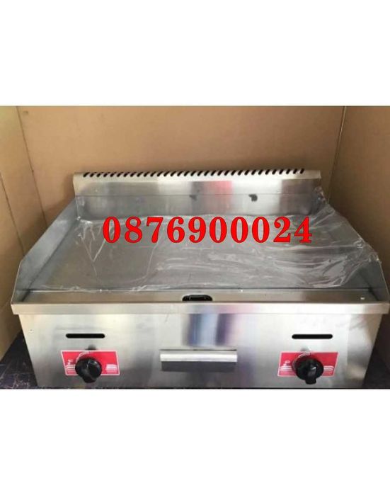 ПРОФЕСИОНАЛНА газова гладка плоча Стоманена скара на газ 2 РАЗМЕРА