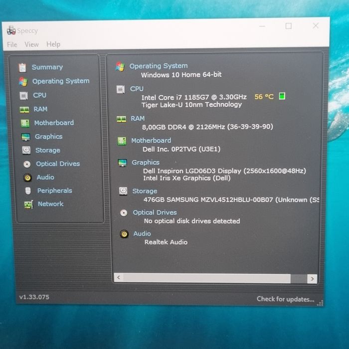Dell I7-11370H,Ssd 512Gb