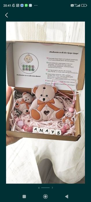 Lantisoare din silicon pentru suzetă personalizate cadou bebelusi