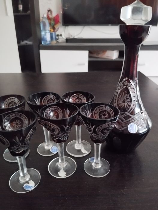Set pahare și decantor lichior perla lux