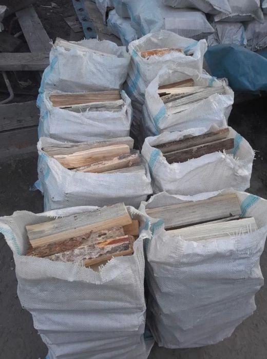 Дрова в мешках по 800 тг