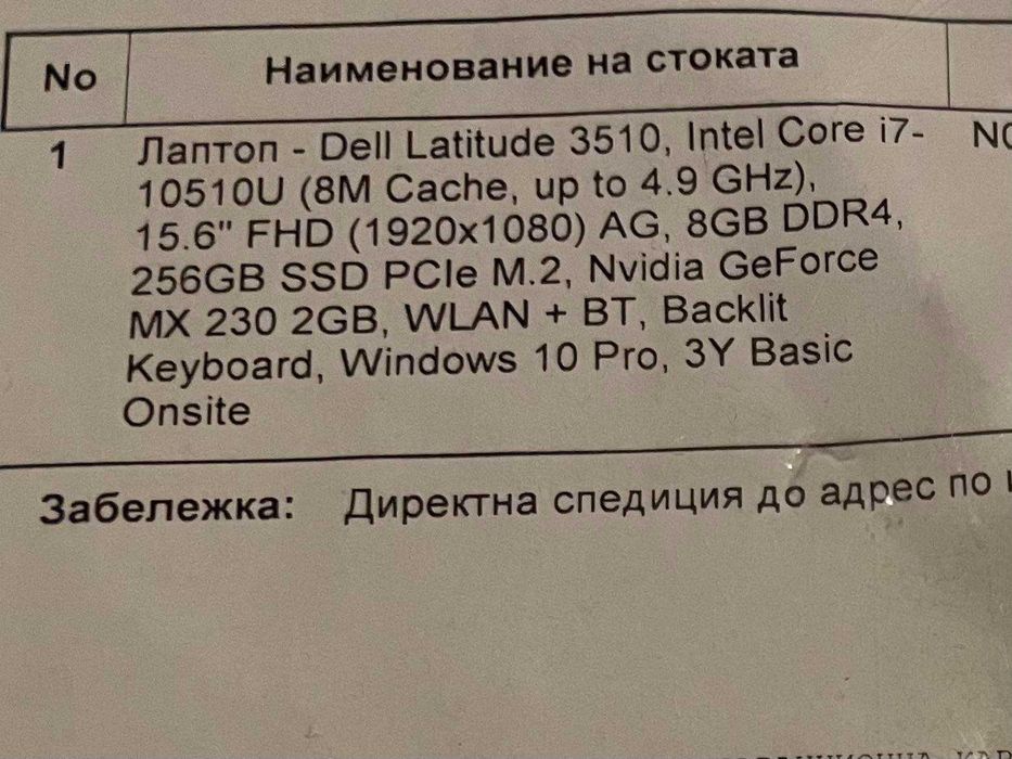 Лаптоп Dell Intel Core i7 15,6''