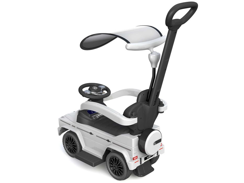 Masinuta premergator pt copii 2 in 1 Mercedes G350d cu parasolar White