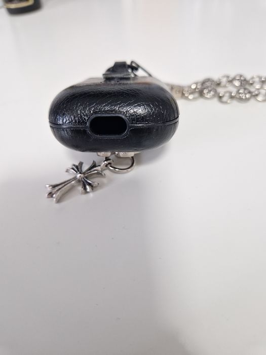 Husă neagră din piele pentru AirPods