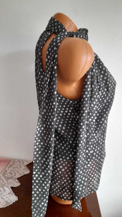 Bluze  fără mâneci - bluza satinată Brem, imprimeu geometric, M