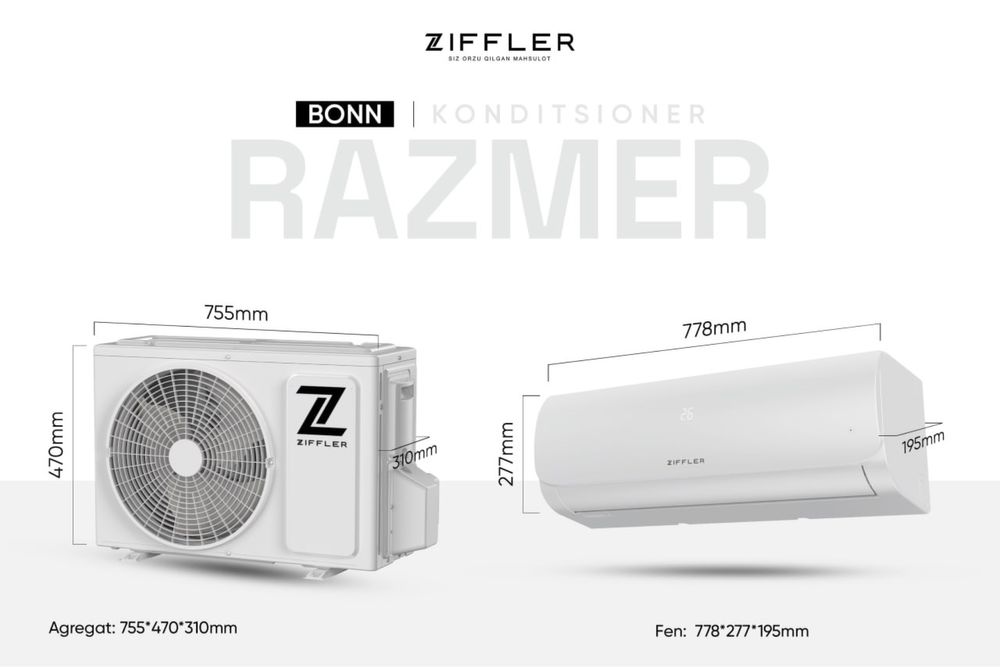 Кондиционер Ziffler 12 Inverter  Установка есть