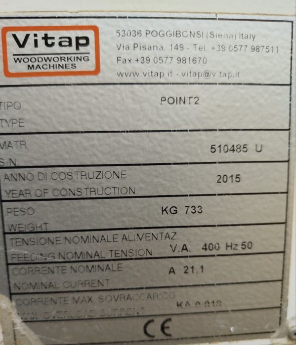 CNC VITAP POINT 2 debitare/gaurire PAL/MDF