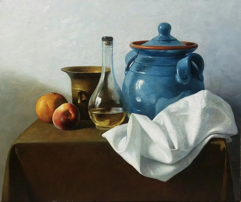 tablou (mare) George Grigorescu - Timpul, Ulei pe pânză, 92x70cm, 1999