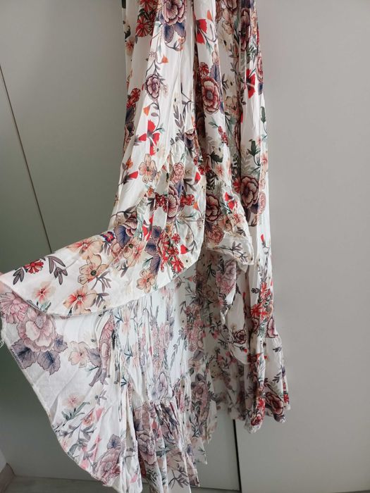 Rochie pentru ocazii speciale M albă cu flori feminină