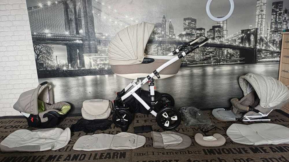 Ofertă!Cărucior/căruț copii 3 în 1(sport+landou+scaun auto)Testat ADAC