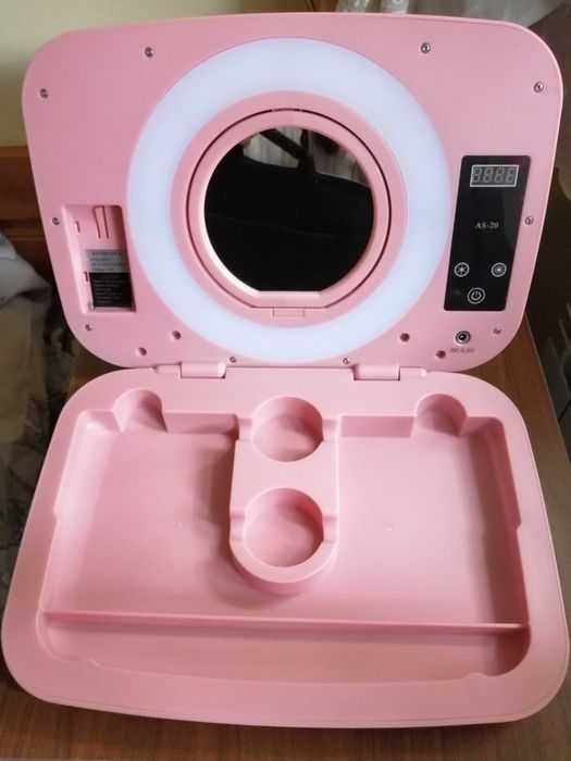 Професионална кутия за грим с LED ринг лампа