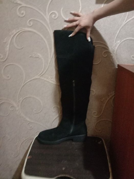 Сапоги замшевые длинные