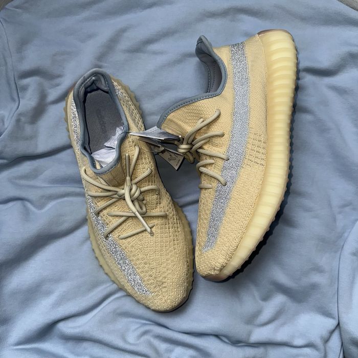 Pantofi Sport Yeezy 350 V2 Linen Crem Bej-Albastru Baby 100% Original