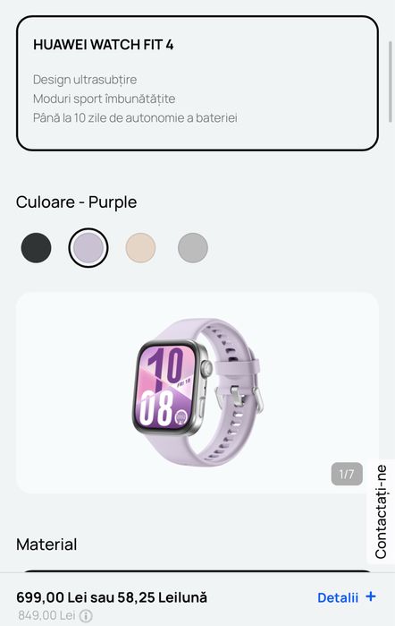 Huawei watch fit 4, sigilate, transport inclus