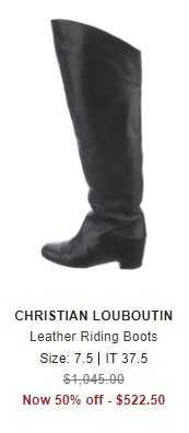 Уникални ботуши Christian Louboutin над коляното, естествена кожа