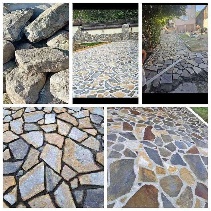 piatra naturala de munte si montaj